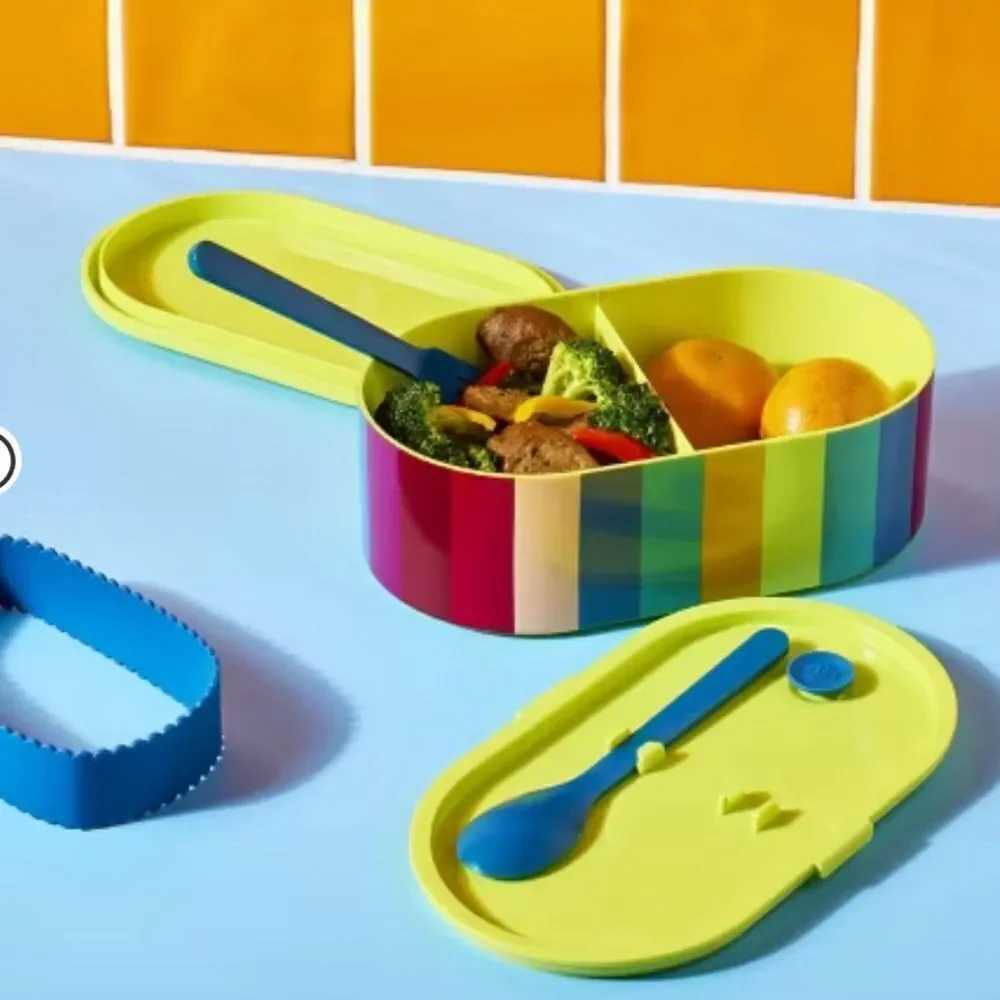TABITHA BROWN NWT RAINBOW STRIPED LUNCH BENTO BOX
